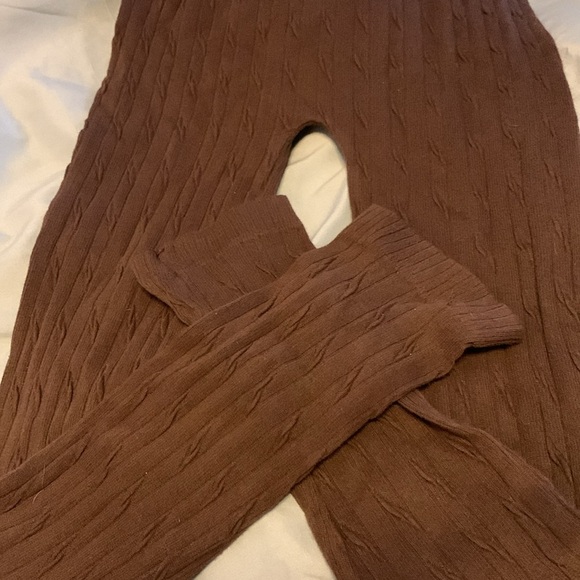 Poof Brand….Chocolate Brown Textured Cotton Leggings - Picture 3 of 4